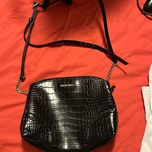 Nine West faux leather crocodile print. Long strap